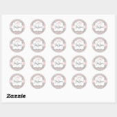 Sticker Baby shower Eléphant Rose (Feuille)