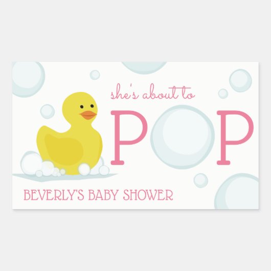 Sticker Baby shower en caoutchouc Pink (Devant)