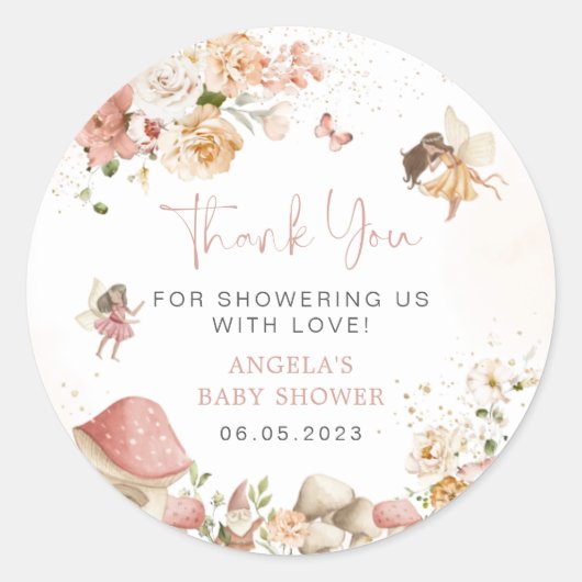 Sticker Baby shower Fairy (Devant)