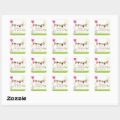 Sticker Baby shower fille bébé en tissu mignon (Feuille)