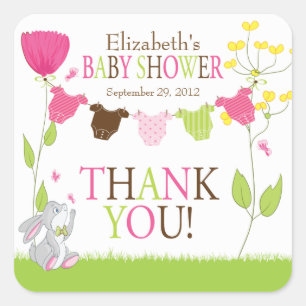 Sticker Baby shower fille bébé en tissu mignon