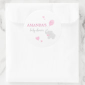Sticker Baby shower fille Eléphant rose mignon (Sac)