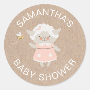 Sticker Baby shower fille rose mignonne
