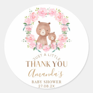 Sticker Baby shower Fleur Rose