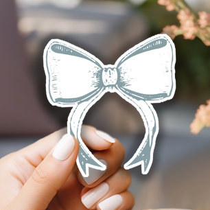 Sticker Baby Shower Floral Bleu Vintage Intemporel