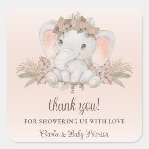 Sticker Baby shower floral Boho moderne