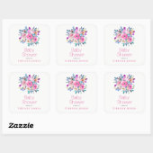 Sticker Baby shower floral rose moderne (Feuille)