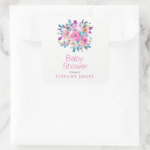 Sticker Baby shower floral rose moderne (Sac)