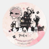 Sticker Baby shower Halloween "Peek a Boo" (Devant)