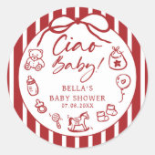 Sticker Baby shower italien Ciao Baby (Devant)