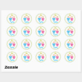 Sticker Baby shower jumeaux (Feuille)