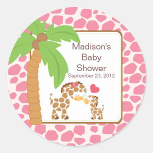 Sticker Baby shower Jungle moderne Giraffe Safari