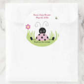 Sticker Baby shower Little Ladybug (rose) Favorise (Sac)