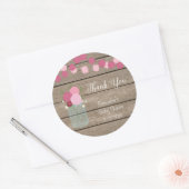Sticker Baby shower Mason Jar Fleurs (Enveloppe)