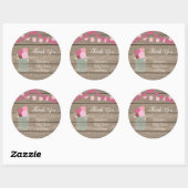 Sticker Baby shower Mason Jar Fleurs (Feuille)