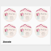 Sticker Baby shower Mason Jar Fleurs (Feuille)