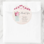 Sticker Baby shower Mason Jar Fleurs (Sac)
