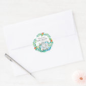 Sticker Baby shower Merci de Jungle Elephan Favori (Enveloppe)