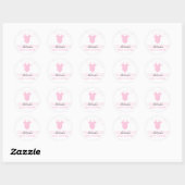 Sticker Baby shower moderne en tissu rose (Feuille)