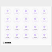 Sticker Baby shower moderne en tissu violet (Feuille)