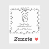 Sticker Baby shower moderne noir neutre pour les femmes Me (Feuille)
