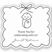 Sticker Baby shower moderne noir neutre pour les femmes Me (Recto)