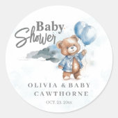 Sticker Baby shower moderne Teddy Bear Baby shower (Devant)