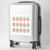 Sticker Baby shower Motif aux fraises roses Anniversaire (Sur valise)