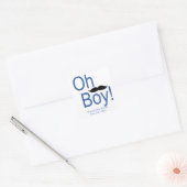 Sticker Baby shower Oh Boy Mustache (Enveloppe)