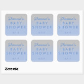 Sticker Baby shower Ombre bleu et argent (Feuille)