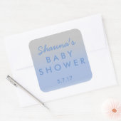 Sticker Baby shower Ombre bleu et argent (Enveloppe)