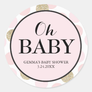 Sticker baby shower Party Faveur - Pois