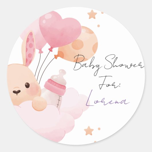 Sticker Baby Shower personalizado (Voorkant)