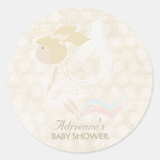 Sticker Baby shower personnalisé Angel Flying (Devant)