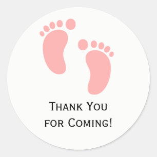Sticker Baby shower Pink Baby Feet Étiquettes