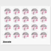 Sticker baby shower - Pointe Polka et broche de co (Feuille)