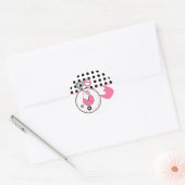 Sticker baby shower - Pointe Polka et broche de co (Enveloppe)