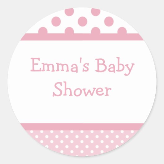 Sticker Baby shower points roses (Devant)