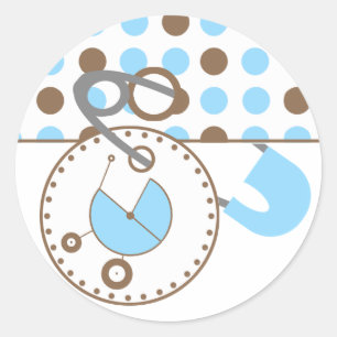 Sticker baby shower - Pois de la couche bleue