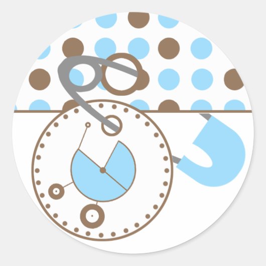 Sticker baby shower - Pois de la couche bleue (Devant)