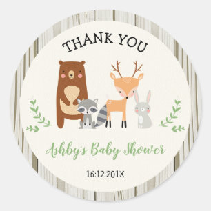 Sticker Baby shower pour animaux de bois