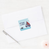 Sticker Baby shower pour bébé bateau à voile nauti (Enveloppe)
