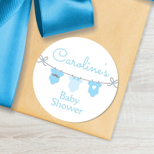 Sticker Baby shower pour bébé, Bleu