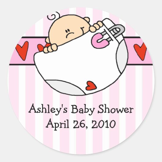 Sticker Baby shower pour bébé et couche de pékin (Devant)