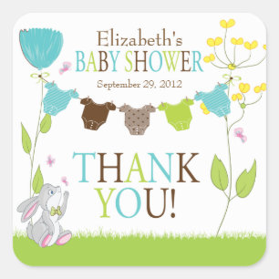 Sticker Baby shower pour bébé garçon en tissu mign