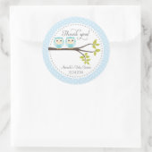 Sticker Baby shower pour bébé jumeaux Boys Owls (Sac)