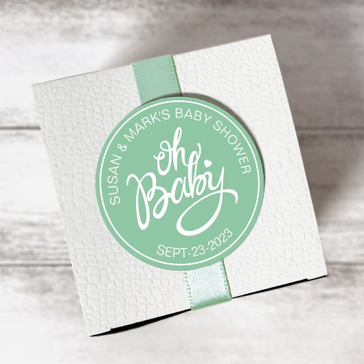 Sticker Baby shower pour bébé - Vert