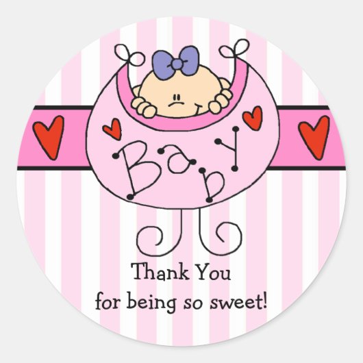 Sticker Baby shower pour fille de Pékin (Devant)