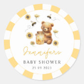 Sticker baby shower pour l'ours en peluche de l'ab (Devant)