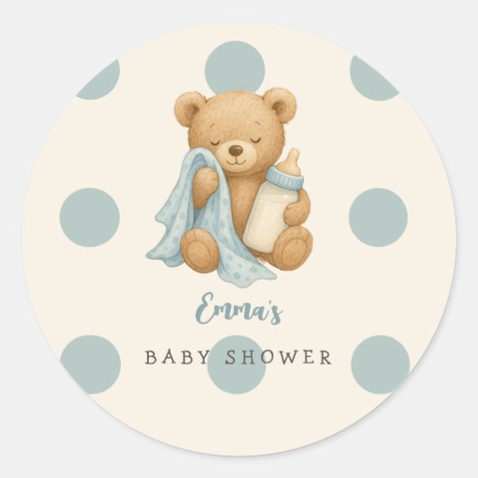 Sticker Baby shower pour ours en peluche personnal (Devant)